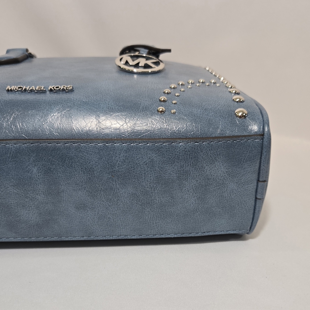 Michael Kors Thompson Cornflower MD Duffle Satchel Purse - Picture 12 of 16